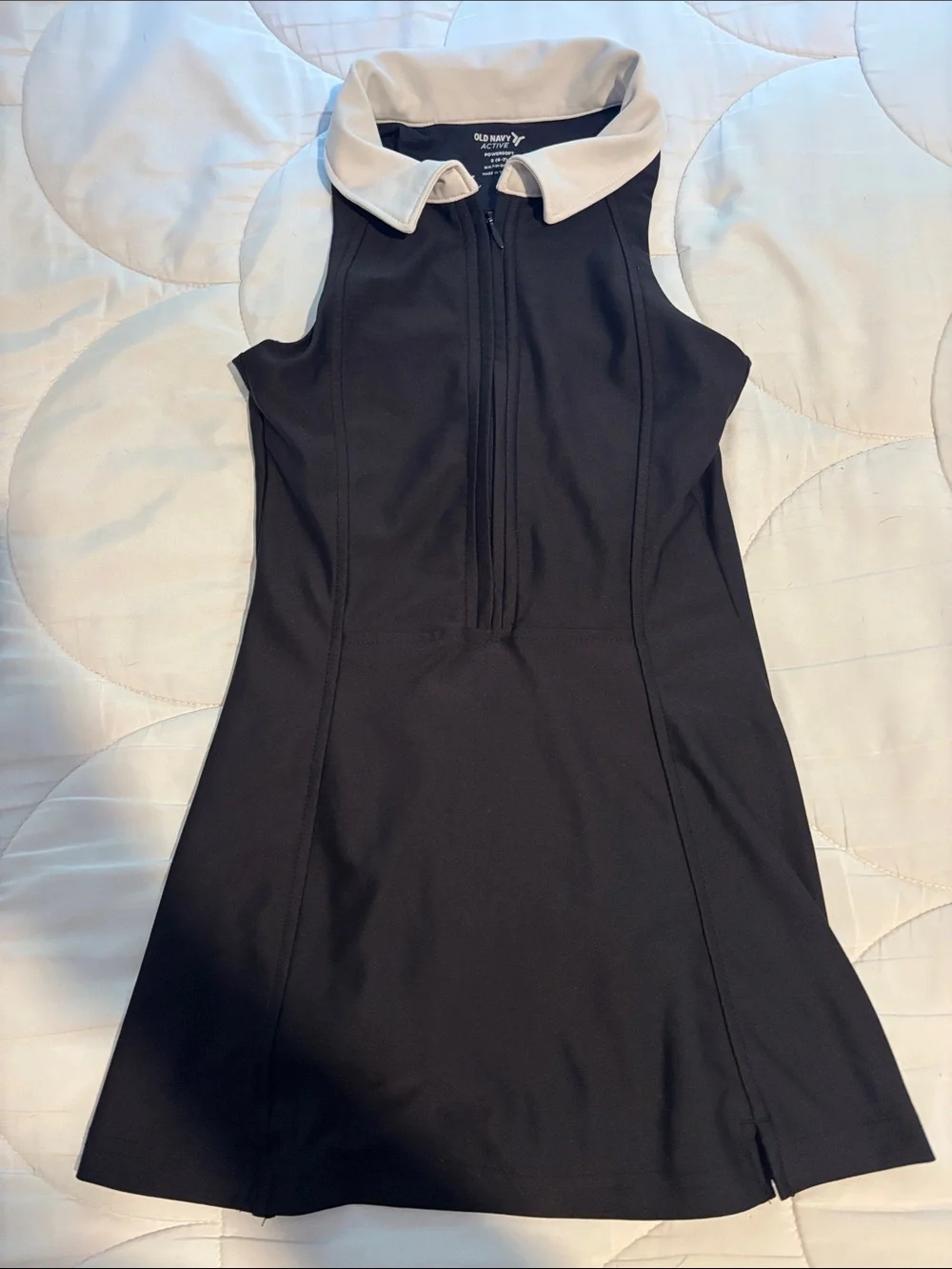 Old Navy Black Mini Polo Dress with White Collar